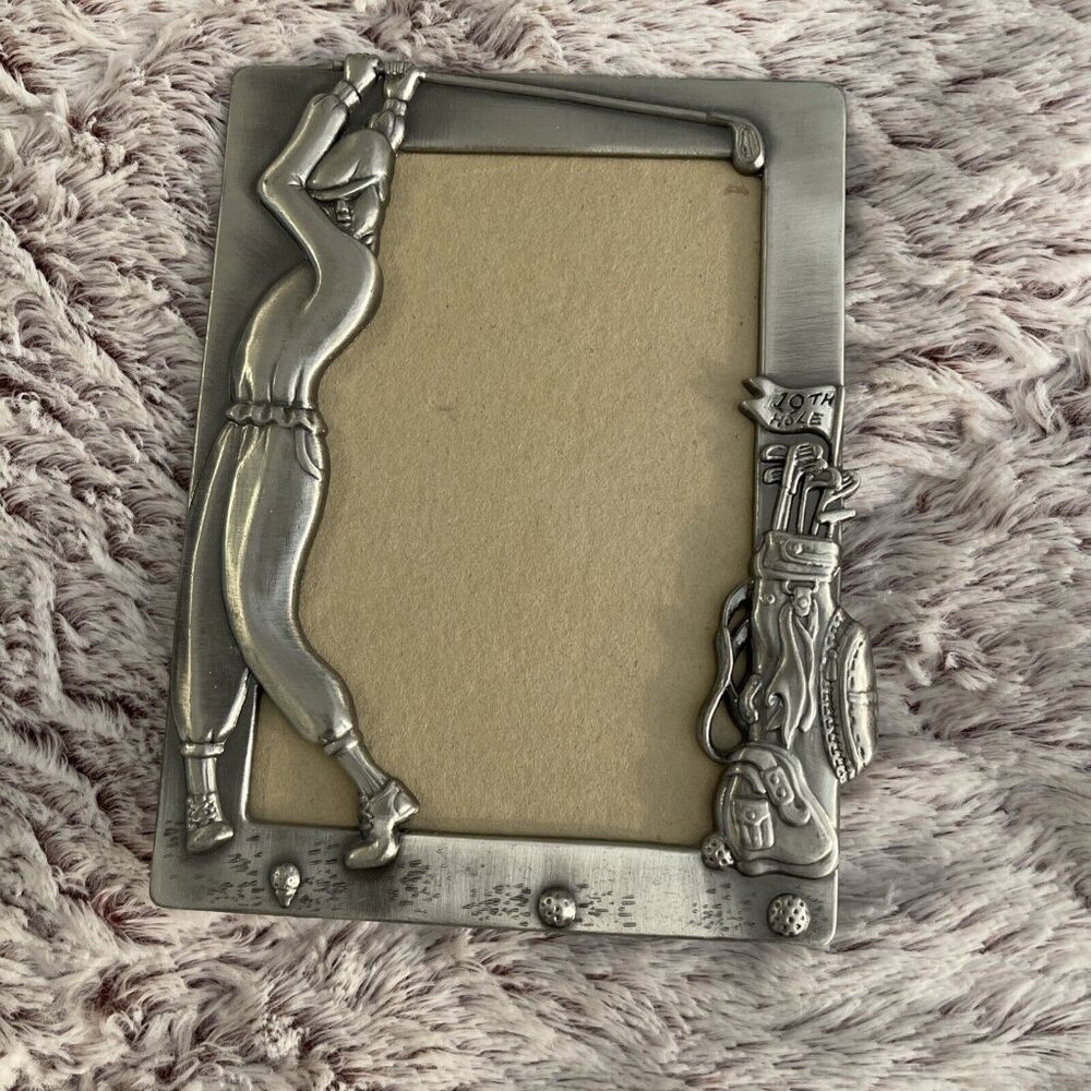 Vintage 1989 Seagull Fine Pewter Golf Picture‎ Frame, 3.25" x 4.75" Photo